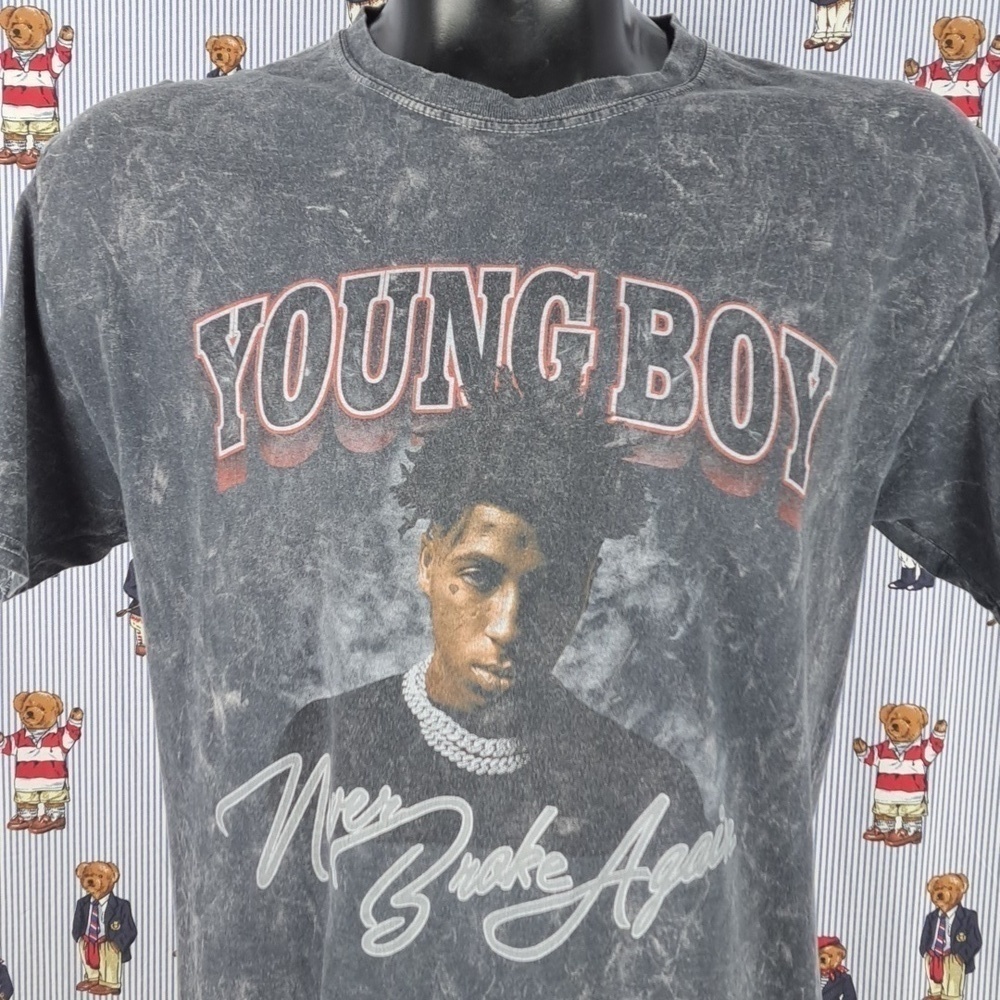 NBA Youngboy offical tags 2018 Never Broke Again hip hop smoke gray M/L t-shirt